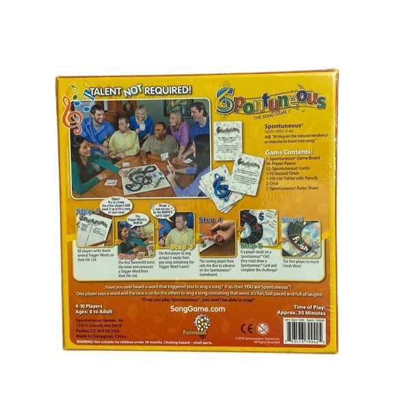 Spontuneous The Song Game  Family Party Board Game New SEALED - Picture 2 of 7